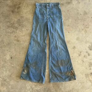 Vintage 60s Wrangler Flared Denim Jeans Size 29x32
